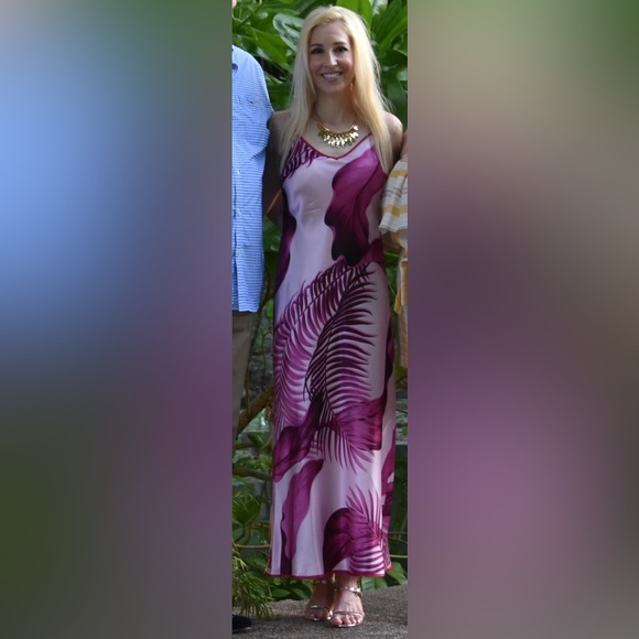 For Restless Sleep Dresses & Skirts - For Restless Sleepers pink palm slip dress